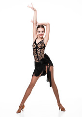 Obraz premium Beautiful ballroom dancer girl in elegant pose
