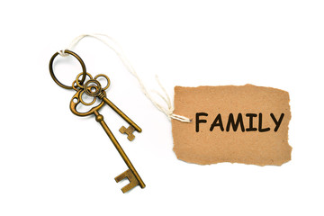 The concept of 'family' is translated by key and silver key chain