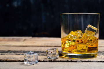 Scotch on wooden background