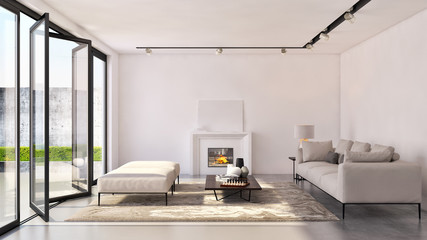 Modern living room. 3D rendering