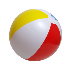 Beach ball on a white