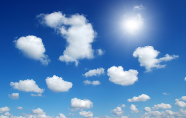 sun on blue sky