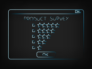 vector of pop-up window with star rating survey