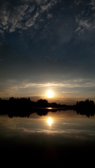 Fototapeta na wymiar allgäu sunset lakeview