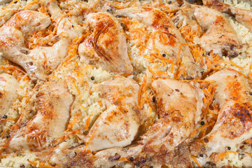  chicken legs with rice and carrots
