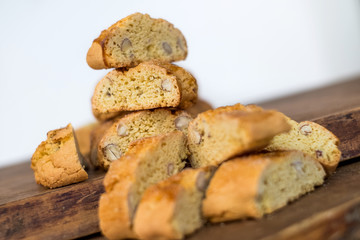 Sweet biscuits cantuccini with almonds