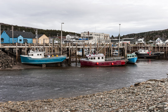 Fishing boats at low tide, Bay of Fundy