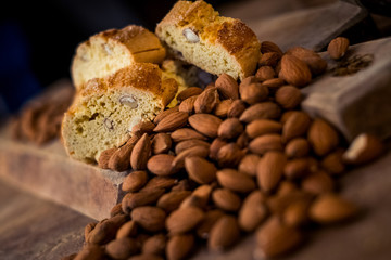 Sweet biscuits cantuccini with almonds
