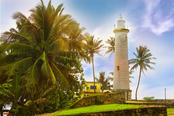 Area near lighthouse, fort Galle, Sri Lanka.