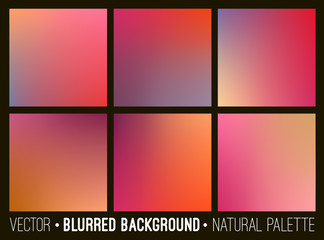Blurred abstract backgrounds collection. Smooth template design for creative decor web banners and mobile interface.