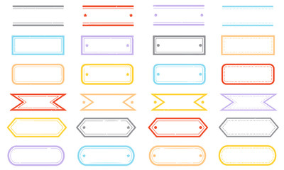 Blank postal stamps rectangular set.illustration vector