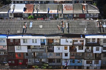 Top view of residential houses in Batumi