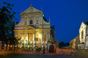 Fototapeta na wymiar Parish Church of St. Peter and Paul in Krakow, Poland, Europe