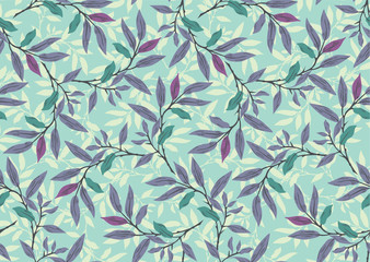 Vector floral seamless pattern in small-scale leaves. Background for textile or book covers, manufacturing, wallpapers, print, gift wrap