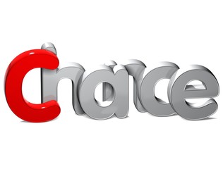 3D Word Chance over white background.