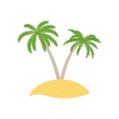 Palm trees on a white background. Vector illustration.