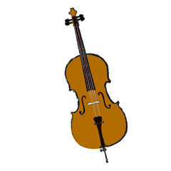 Fototapeta na wymiar Isolated cello on a white background, Vector illustration