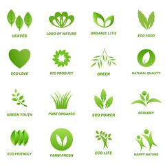 Ecology icon set on white background