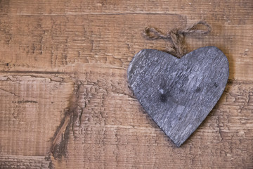 Interior heart on wooden boards