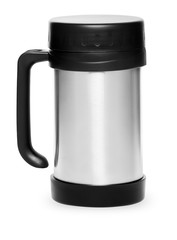 Metal thermos collection isolated on white background