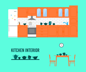 Kitchen interior illustration