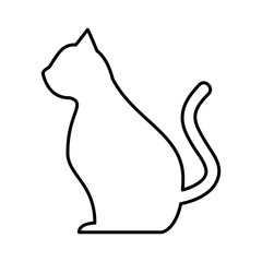 cute cat mascot silhouette isolated icon vector illustration design