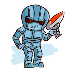 Superhero Robot with Blaster Pistol Sticker