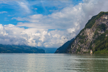 Idyllic view of  Walensee lake