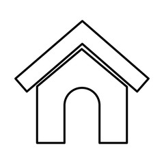 mascot house silhouette isolated icon vector illustration design
