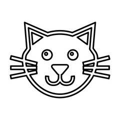 cute cat mascot silhouette isolated icon vector illustration design