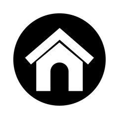 mascot house silhouette isolated icon vector illustration design