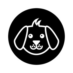 cute dog mascot silhouette icon vector illustration design