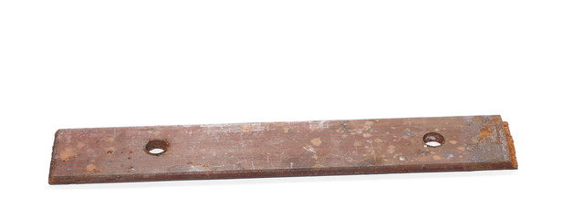 Old rusty metal bit, isolated on white background
