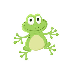 Adorable frog illustration. Cute cartoon animal isolated on white background.