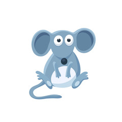Adorable mouse illustration. Cute cartoon animal isolated on white background.