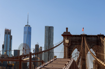 Fototapeta na wymiar The Brooklyn Bridge in the United States.