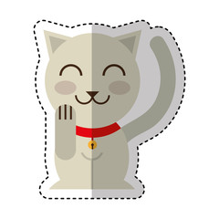 chinese cat lucky icon vector illustration design
