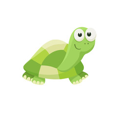 Adorable turtle illustration. Cute cartoon animal isolated on white background.