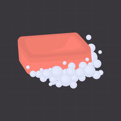 Soap with foam color flat icon for web and mobile design