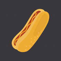 Hot dog color flat icon for web and mobile design