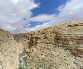Fototapeta premium View of the stony canyon in the Judean Desert near Bethlehem. Israel.