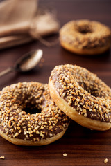Sweet donut with chocolate