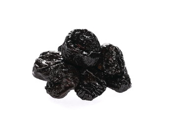 Dried prunes on isolated on white background