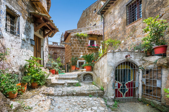 Scenic sight in Calcata, Viterbo Province, Lazio, Italy