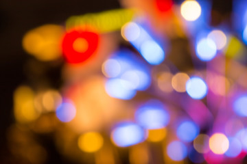 Singapore city night lights bokeh blurred background