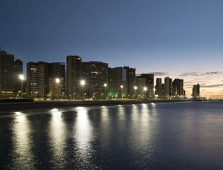 Fototapeta na wymiar Fortaleza city skyline in the evening