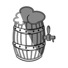 beer barrel icon over white background. vector illustration