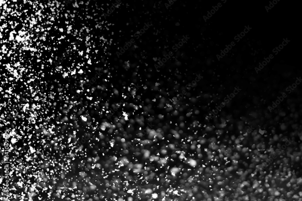 Poster high resolution falling snow isolated on black background . design element