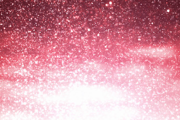 Naklejka na ściany i meble Red Abstract Festive Background with circles, glitter or bokeh lights. Round defocused particles. Valentines day template