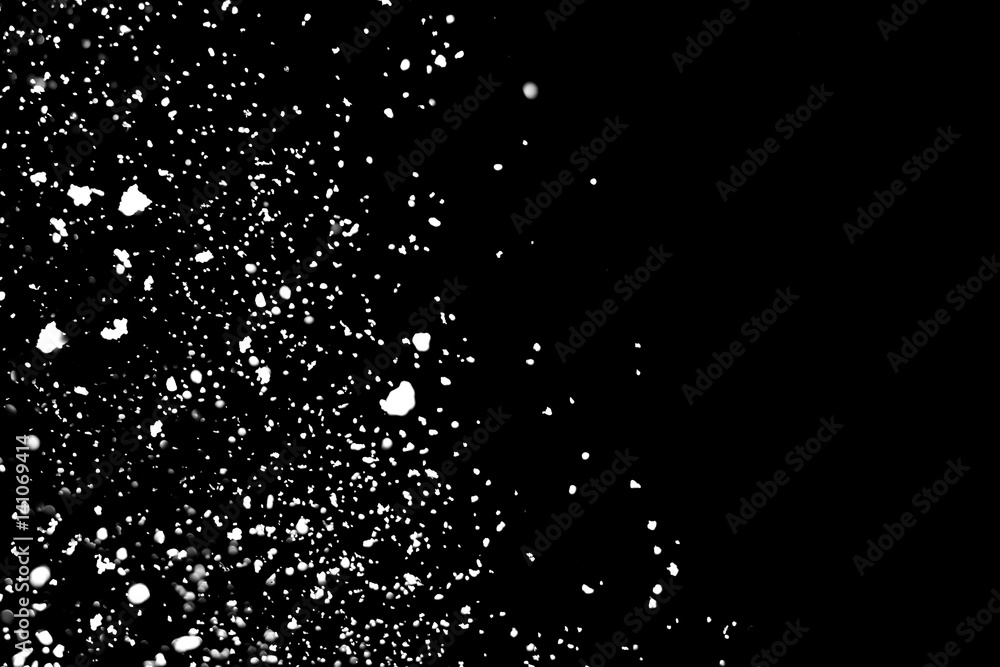 Poster high resolution falling snow isolated on black background . design element